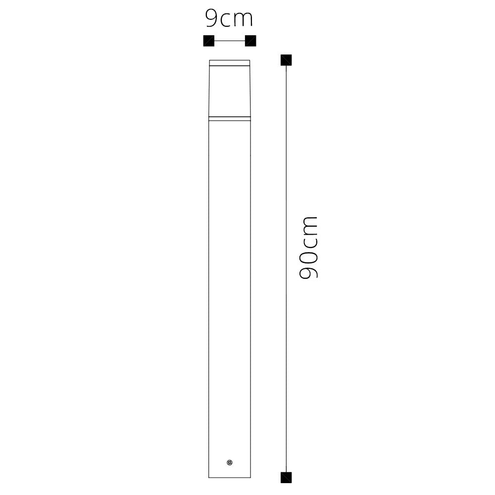 Farola de Exterior EGA 90 cm IP65 Aluminio Negro Lumit - imagen 2 | Interlusa