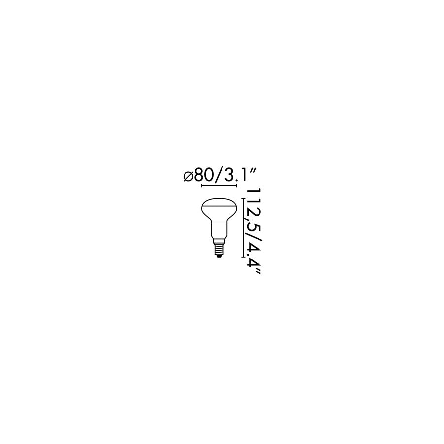 Bombilla R80 fabricada en Acero Inoxidable 316L color Blanco