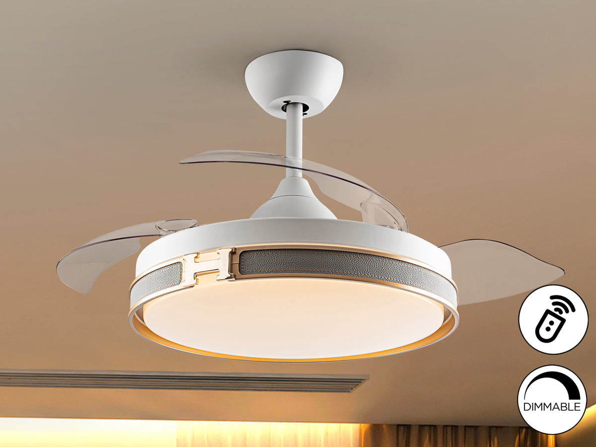 Ventilador de Techo Heron Schuller - Blanco oro | Schuller · Ref. 175180D