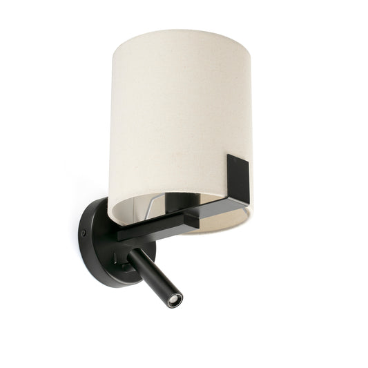 Aplique de Pared con Lector NILA Negro y Blanco Roto FARO - vista principal | FARO