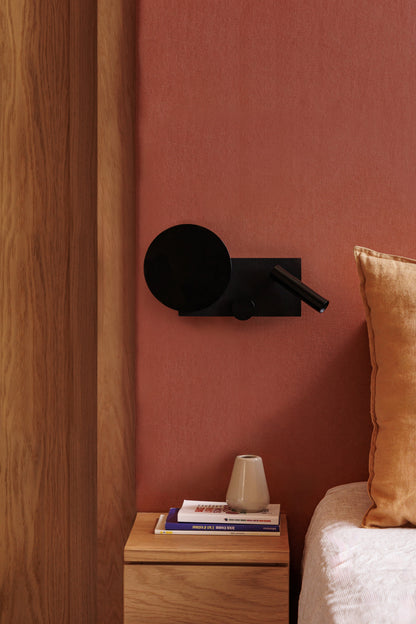Aplique de Pared KLEE con Lector Negro Texturizado FARO - vista principal | FARO · Ref. 20058