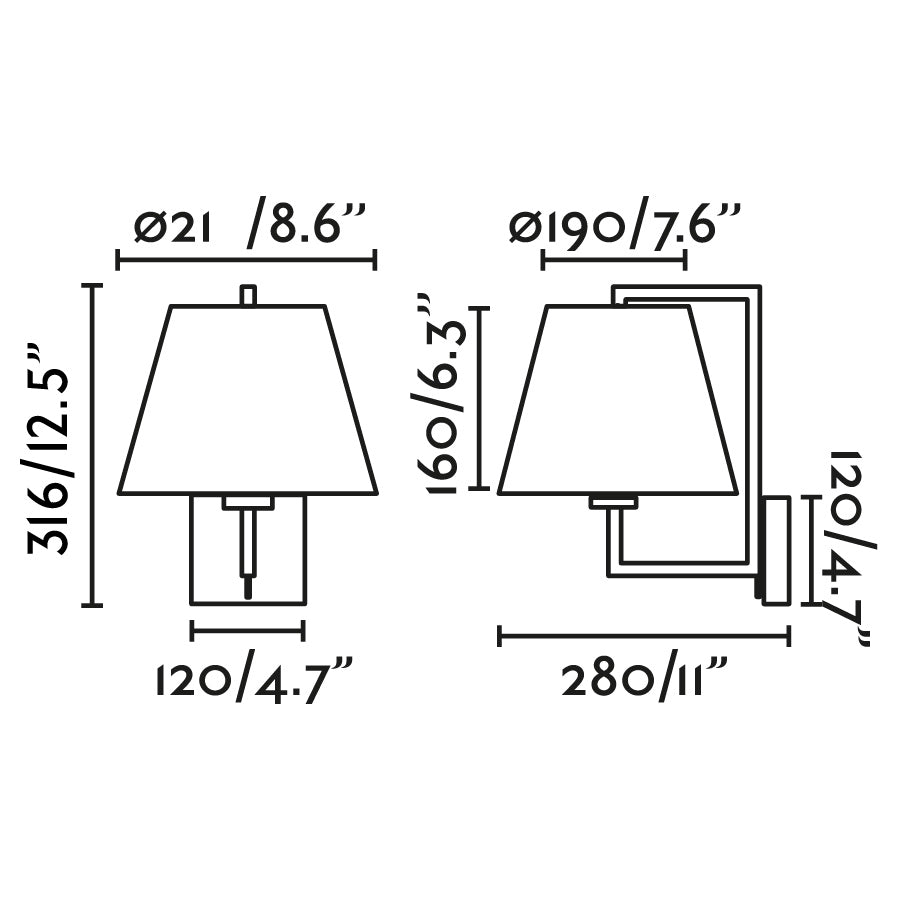 Aplique de pared con tecnología LED y casquillo E27 para luz suave