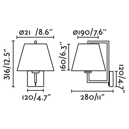 Aplique de pared con tecnología LED y casquillo E27 para luz suave
