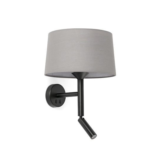 Aplique de pared Windsor con lector pantalla Faro - Negro/Gris | FARO · Ref. 20223-129