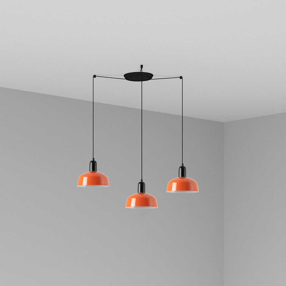 Modelo 3D interactivo y realidad aumentada de Lámpara Colgante Tatawin S 3L Naranja Rojizo FARO