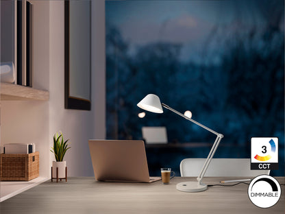 Flexo de Sobremesa LED Taros 10W Blanco Mate Schuller en ambiente decorado | Schuller