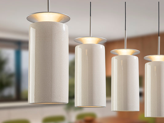 Lámpara Colgante Alfara 5 Luces Crema y Gris Cálido Schuller en ambiente decorado | Schuller
