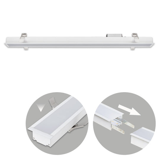 Barra LED Empotrable Linex B2 120 cm 40W 3000K Blanco Interlusa - Vista frontal principal en fondo blanco | LuzGurú
