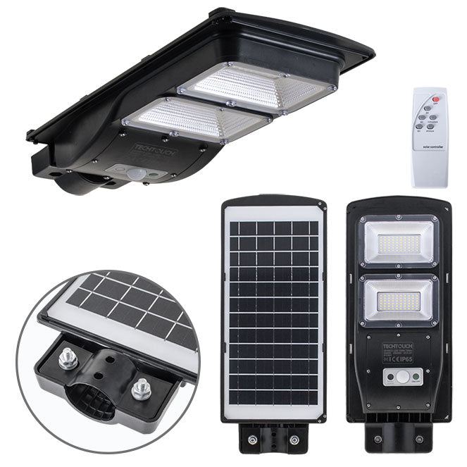 Aplique Solar de Exterior Solar Street Light 100W con Sensor Negro Techtouch - vista principal | Interlusa