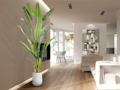 Palma del Viajero Artificial 240 cm con Maceta Verde Schuller en ambiente decorado | Schuller
