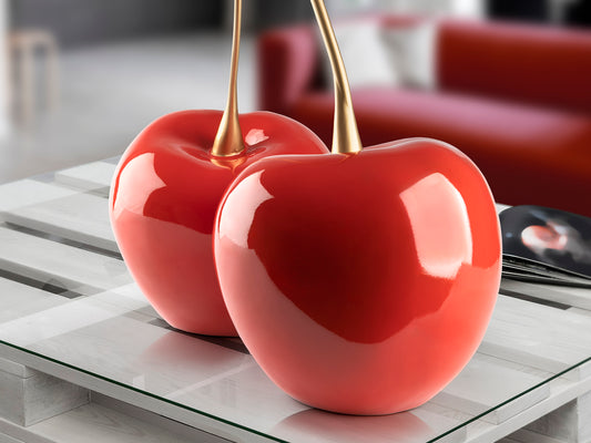 Figura Decorativa Cerezas 64 cm Rojo Resina Schuller en ambiente decorado | Schuller