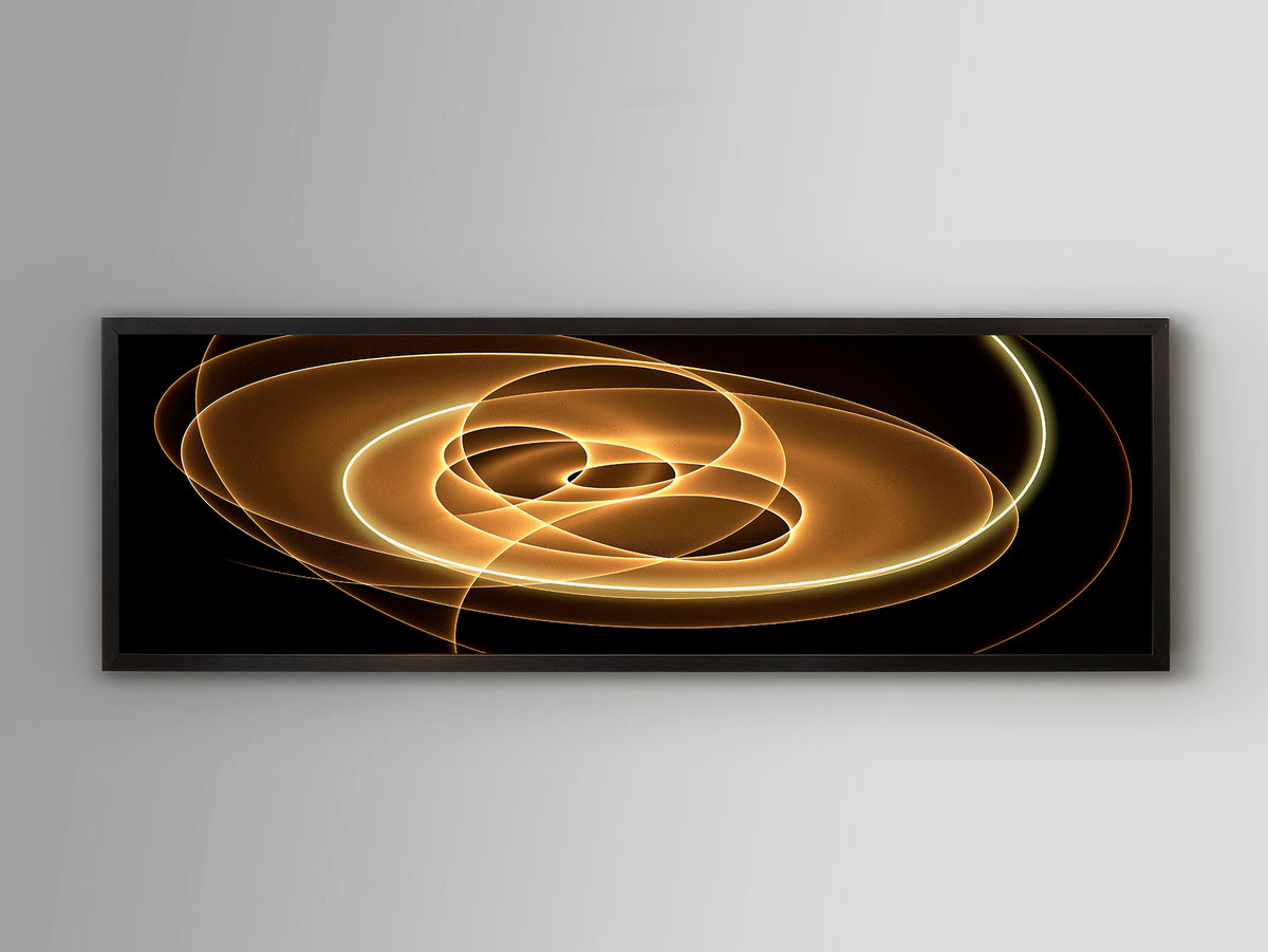 Cuadro Luminoso LED Trazados 150x50 cm Marco Negro Schuller en ambiente decorado | Schuller