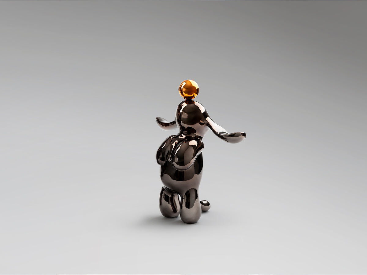 Figura Decorativa Conejo Pequeña 35 cm Gris y Naranja Schuller en ambiente decorado | Schuller