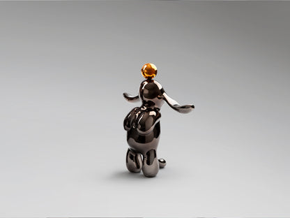 Figura Decorativa Conejo Pequeña 35 cm Gris y Naranja Schuller en ambiente decorado | Schuller