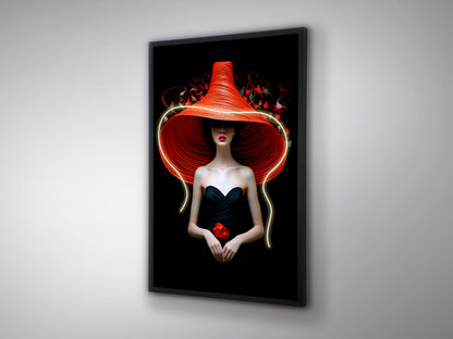 Cuadro Decorativo con Luz LED Tocado 80x120 cm Negro Schuller en ambiente decorado | Schuller