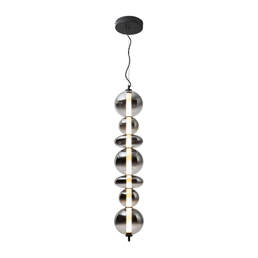 Lámpara Colgante LED Gladis 125 cm Negro Mate y Cristal Smoke Schuller - vista principal | Schuller