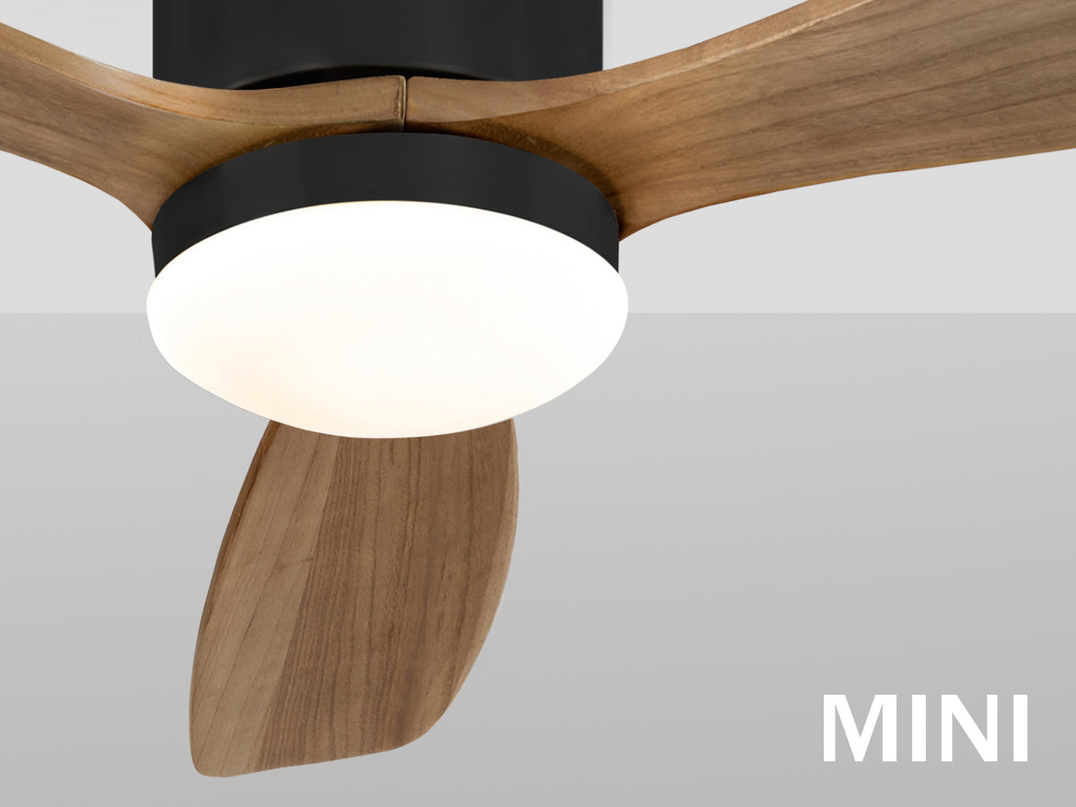 Ventilador de Techo con Luz Siroco LED Dimable Negro y Nogal Schuller en ambiente decorado | Schuller
