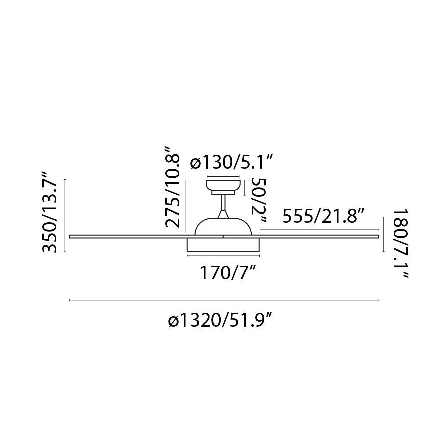 Ventilador de techo con luz LED 18W · Ref. 33346WT