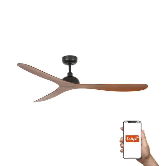 Ventilador de techo silencioso FARO Gotland nogal y negro 33447WT · Ref. 33447WT