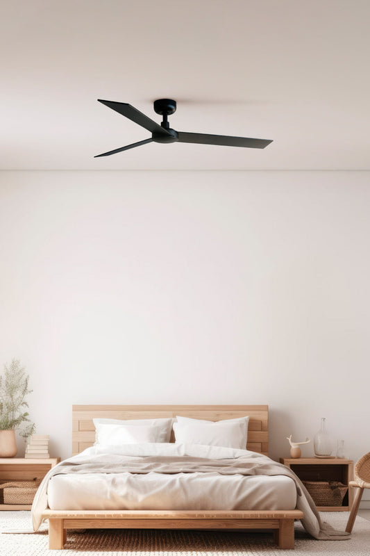 Ventilador RUDDER L fabricado en Nogal color Negro, ideal para hogar moderno
