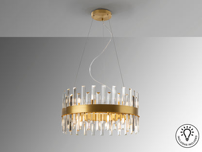 Lámpara de Techo Colgante Grace 14 Luces Oro Cepillado Schuller en ambiente decorado | Schuller