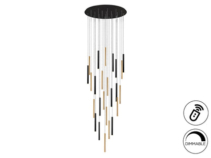 Lámpara Colgante LED Varas 25 Luces 125W Oro y Negro Schuller - vista principal | Schuller