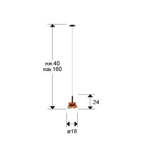 Plano con medidas de Lámpara Colgante Scarlett 6W LED Ámbar y Bronce Schuller · Ref. 403320