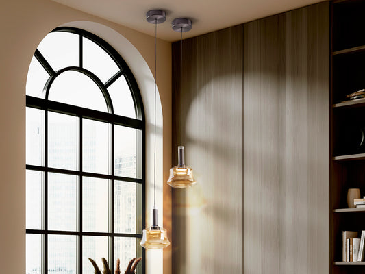 Lámpara Colgante Scarlett 6W LED Ámbar y Bronce Schuller - vista principal | Schuller