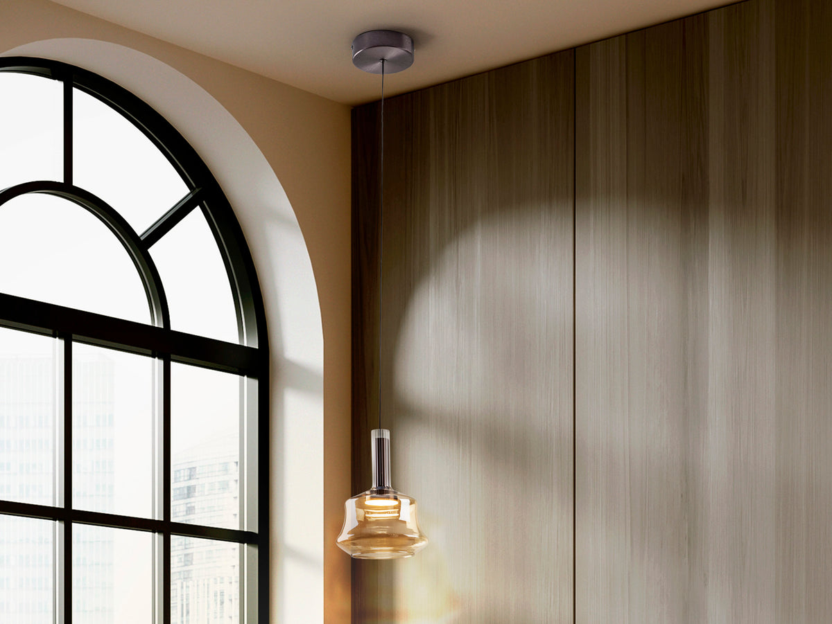 Lámpara Colgante Scarlett 6W LED Ámbar y Bronce Schuller en ambiente decorado | Schuller · Ref. 403320