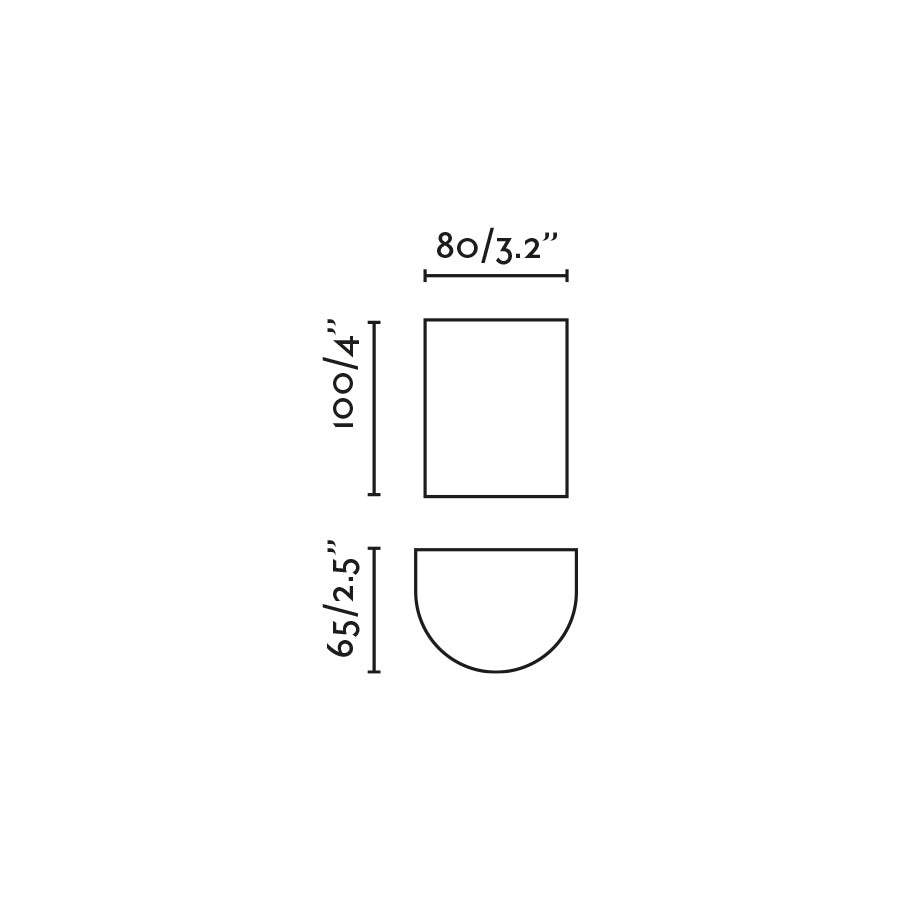 Plano con medidas de Aplique de Pared SOLE Redondo GU10 FARO - Blanca · Ref. 40522