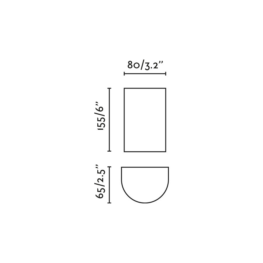 Plano con medidas de Aplique de Pared SOLE Redondo 2L GU10 FARO - Gris · Ref. 40540