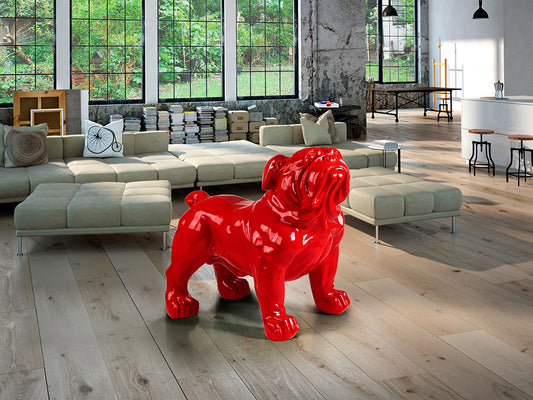 Figura Decorativa Bulldog Rojo Grande Schuller