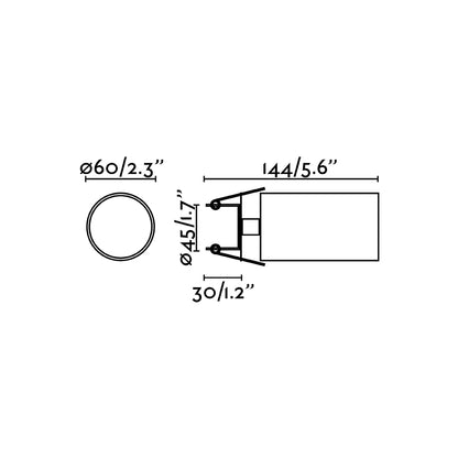 Plano con medidas de Empotrable STAN Oro Satinado GU10 Orientable FARO