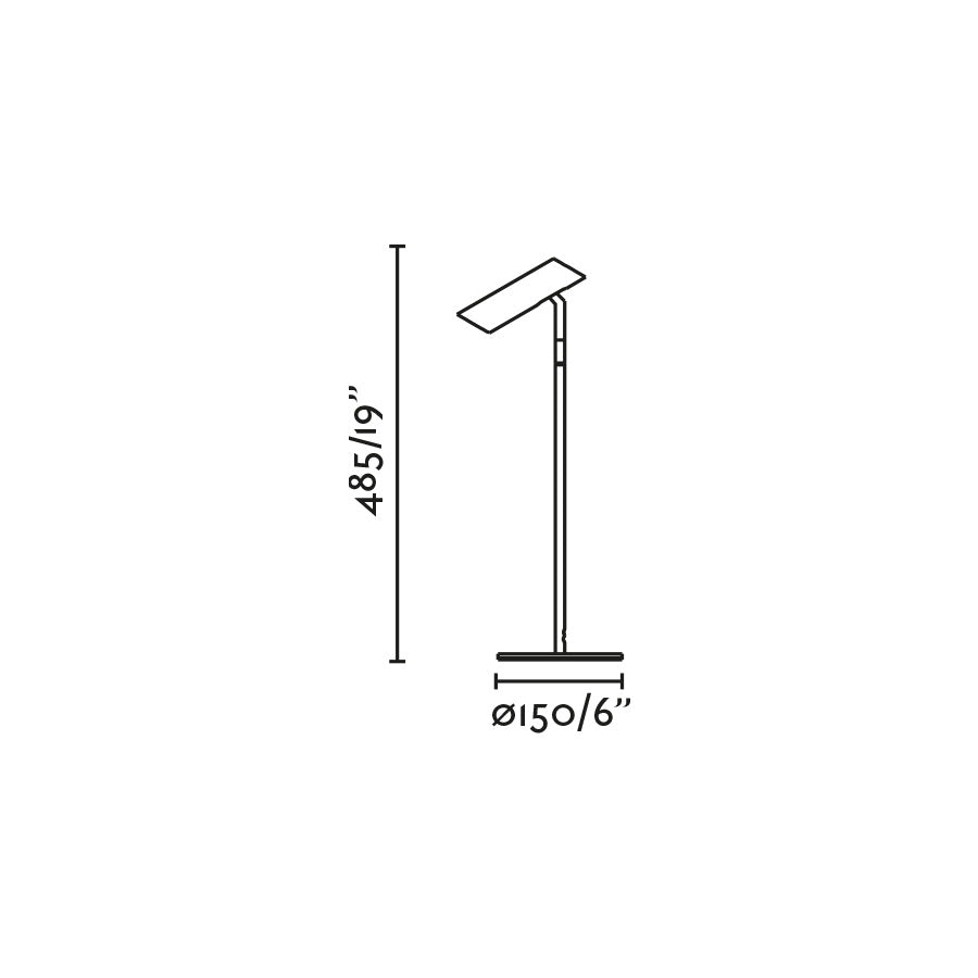 Plano con medidas de LEO Lámpara de Sobremesa Faro - Blanca · Ref. 43796