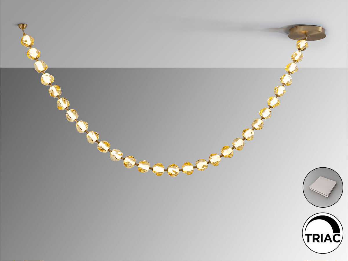Lámpara de Techo LED Zaria II 29 Tulipas Bronce y Ámbar Schuller en ambiente decorado | Schuller