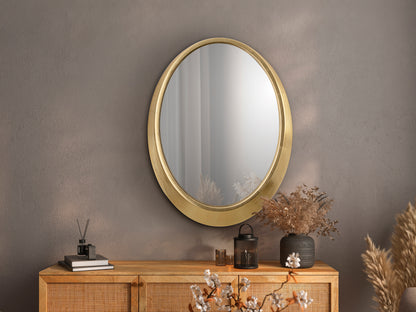Espejo Ovalado Alan 87 cm Pan de Oro Schuller en ambiente decorado | Schuller