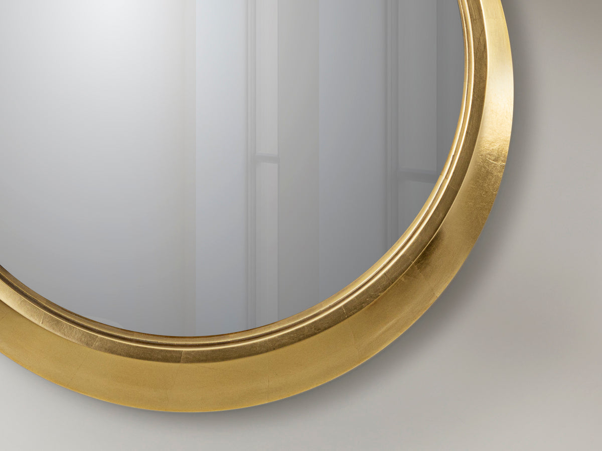 Espejo Redondo de Pared Alan 87 cm Acabado Pan de Oro Schuller en ambiente decorado | Schuller