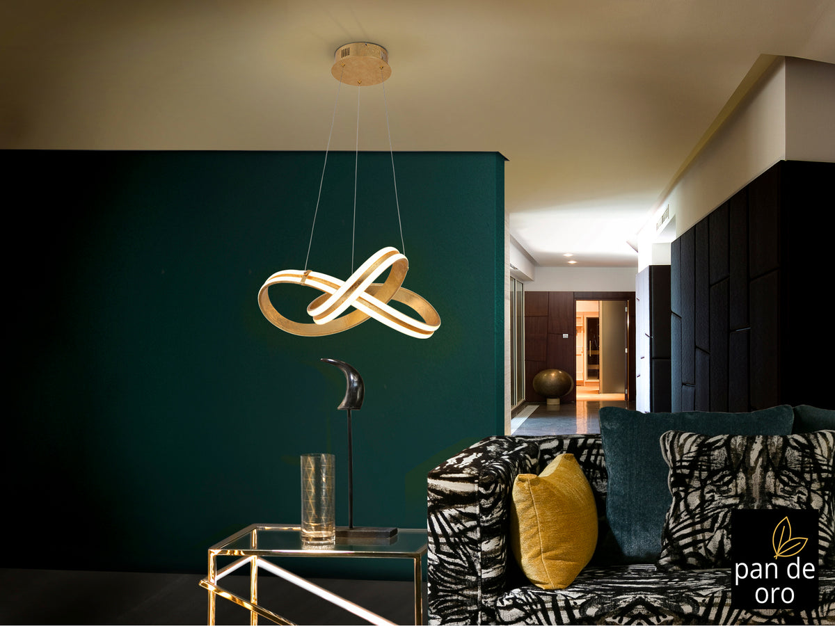 Lámpara Colgante LED Lazas 52 cm Pan de Oro Schuller en ambiente decorado | Schuller