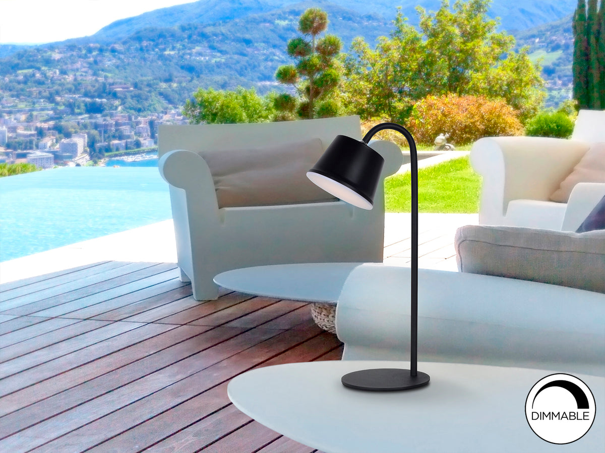 Lámpara de Sobremesa LED Portátil Cuco 3W Recargable Negro Schuller en ambiente decorado | Schuller · Ref. 498238