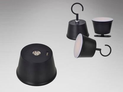 Lámpara de Sobremesa LED Portátil Cuco 3W Recargable Negro Schuller en ambiente decorado | Schuller