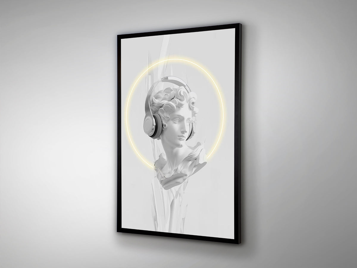 Cuadro Decorativo con Luz LED Busto Blanco 80x120 cm Schuller en ambiente decorado | Schuller