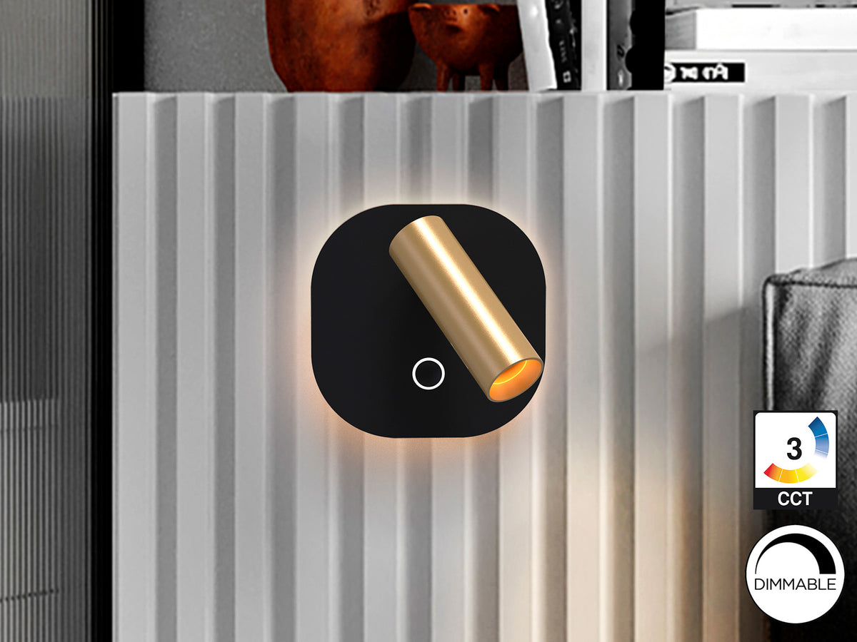 Aplique de Pared con Foco de Lectura Biblos Schuller - Oro negro | Schuller · Ref. 504614