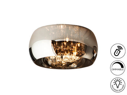 Plafón de Techo Argos Ø40 cm Dimable Cromo y Cristal Schuller - vista principal | Schuller