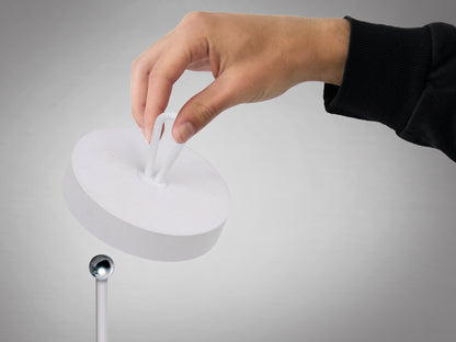 Lámpara de Sobremesa LED Portátil Gong 35 cm Blanco Schuller en ambiente decorado | Schuller