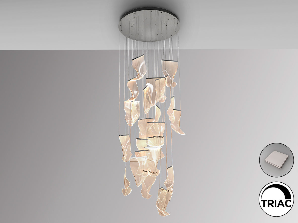 Lámpara Colgante LED Velos 120W Cromo Dimable Schuller en ambiente decorado | Schuller