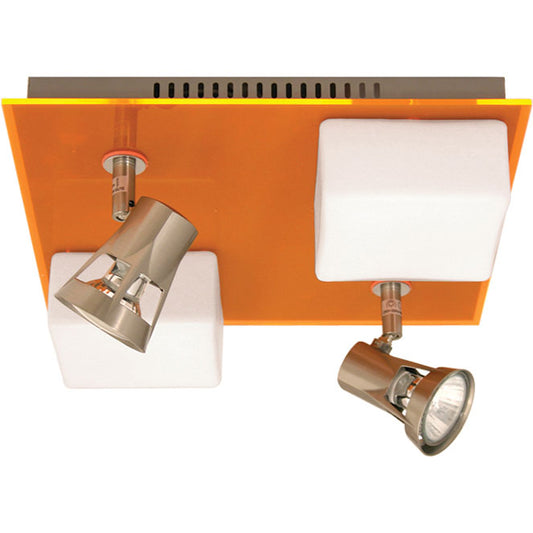 Plafón de Techo REBECA Cuadrado 29 cm Naranja Interlusa - vista principal | Interlusa