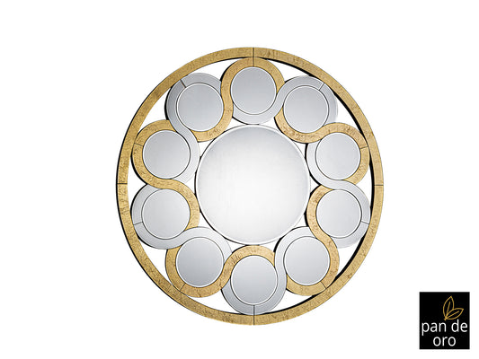 Espejo de Pared Redondo Zendaya 120 cm Pan de Oro Schuller - vista principal | Schuller