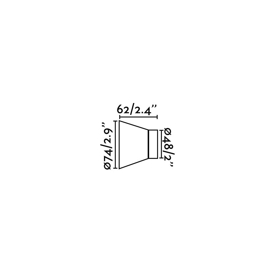 Plano con medidas de Aplique de Pared KERA 15 W Cerámica FARO - Negro · Ref. 62301