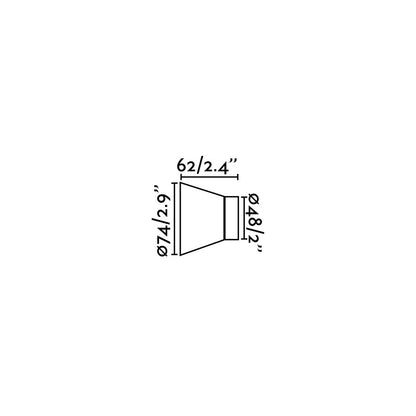 Plano con medidas de Aplique de Pared KERA 15 W Cerámica FARO - Negro · Ref. 62301