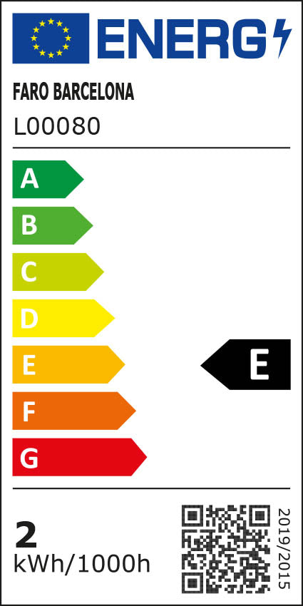 Etiqueta energética de Aplique Lector Press LED Amarillo con Interruptor Push FARO · Ref. 62353